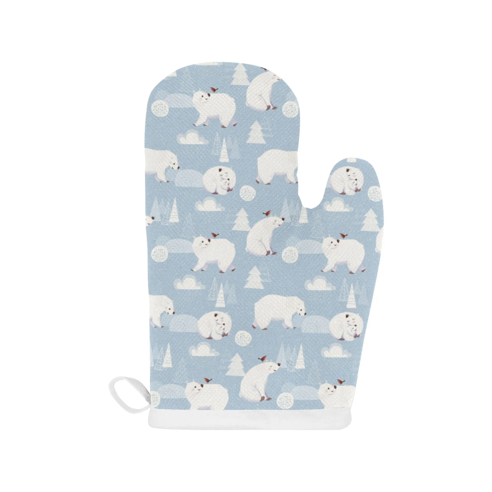 Cute Polar Bears Christmas Decoration Pattern Heat Resistant Oven Mitts Pot Holders Set Cute Polar Bears Christmas Decoration Pattern Heat Resistant Oven Mitts Pot Holders Set