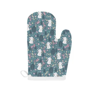 Cute Rabbit Pattern Heat Resistant Oven Mitts Pot Holders Set