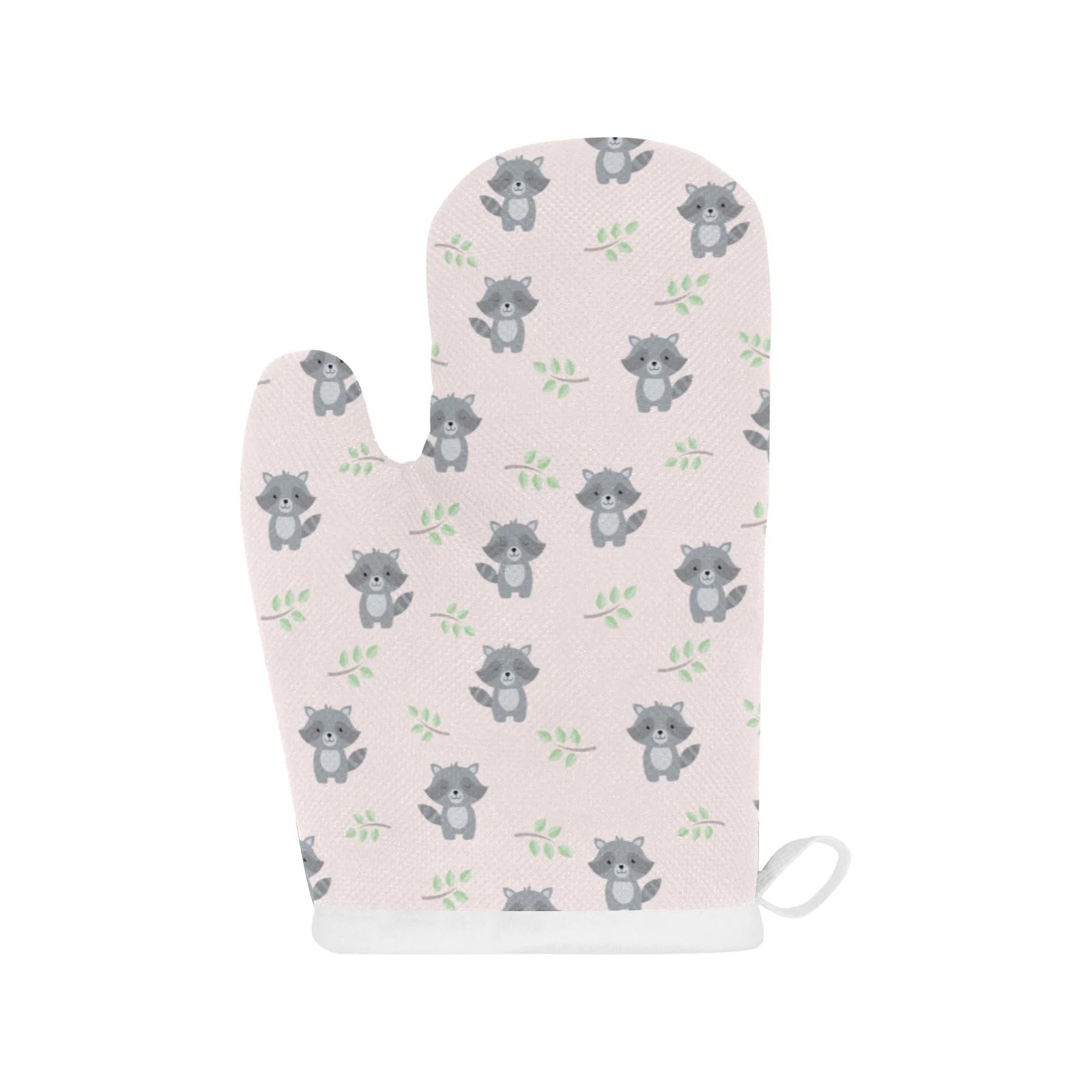 Cute Raccoons Leaves Pattern Heat Resistant Oven Mitts Pot Holders Set Cute Raccoons Leaves Pattern Heat Resistant Oven Mitts Pot Holders Set