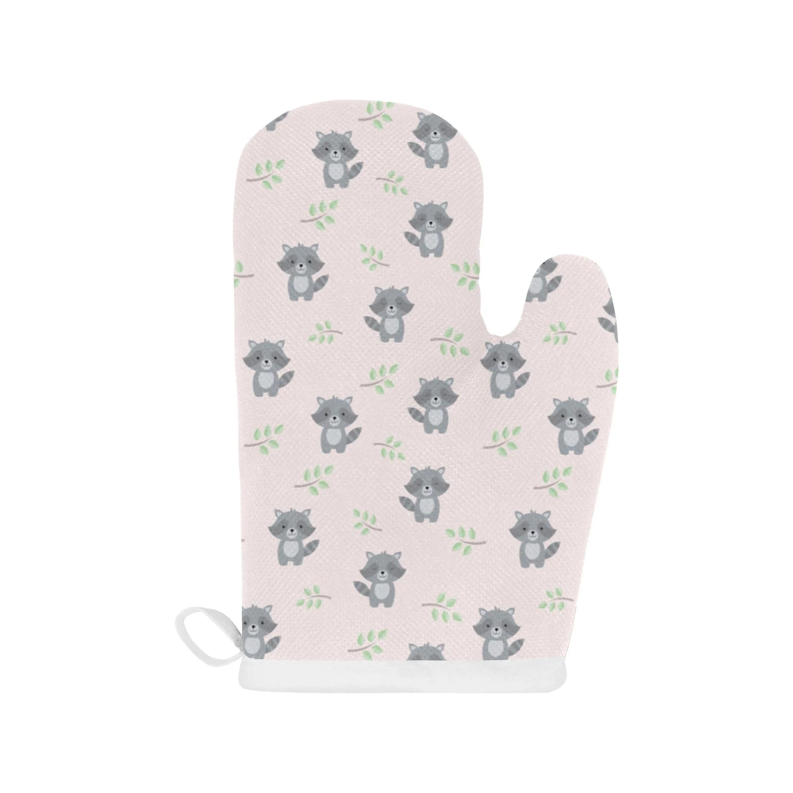 Cute Raccoons Leaves Pattern Heat Resistant Oven Mitts Pot Holders Set Cute Raccoons Leaves Pattern Heat Resistant Oven Mitts Pot Holders Set