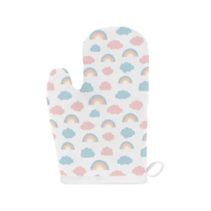 Cute Rainbow Cloud Pattern Heat Resistant Oven Mitts Pot Holders Set