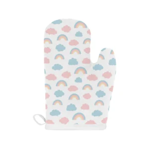 Cute Rainbow Cloud Pattern Heat Resistant Oven Mitts Pot Holders Set