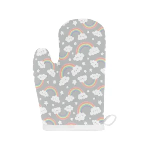 Cute Rainbow Cloud Star Pattern Heat Resistant Oven Mitts Pot Holders Set