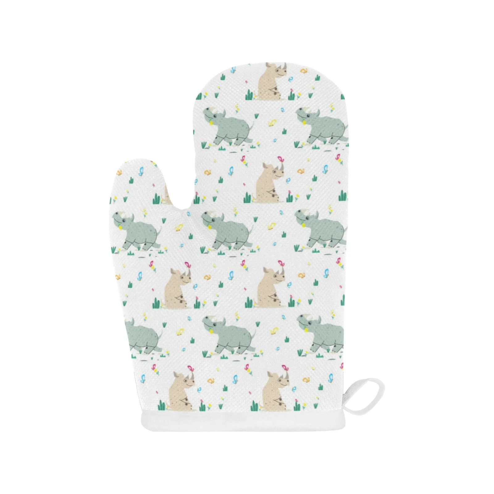 Cute Rhino Pattern Heat Resistant Oven Mitts Pot Holders Set Cute Rhino Pattern Heat Resistant Oven Mitts Pot Holders Set