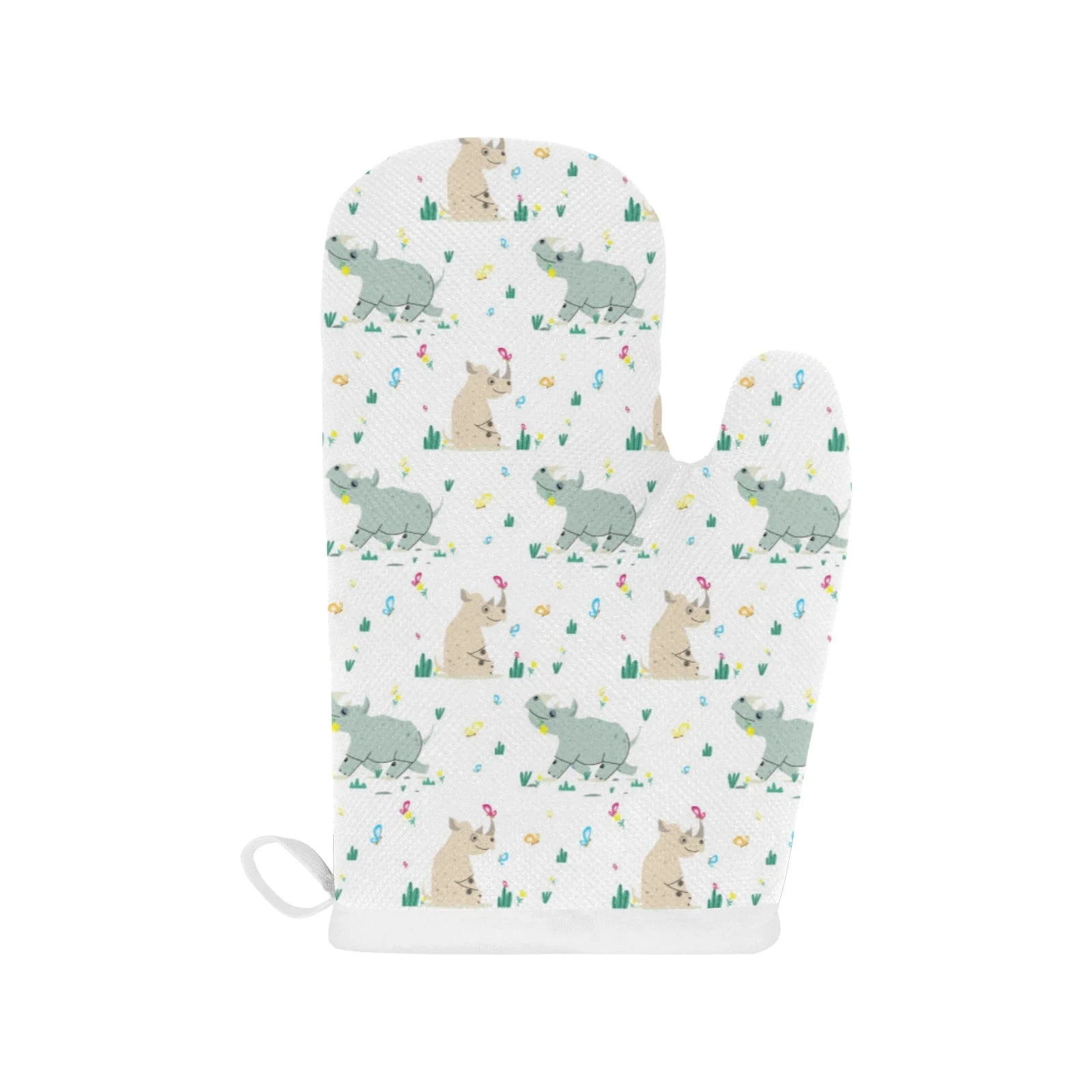 Cute Rhino Pattern Heat Resistant Oven Mitts Pot Holders Set Cute Rhino Pattern Heat Resistant Oven Mitts Pot Holders Set