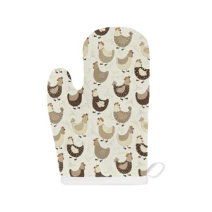 Cute Rooster Chicken Cock Heat Resistant Oven Mitts Pot Holders Set