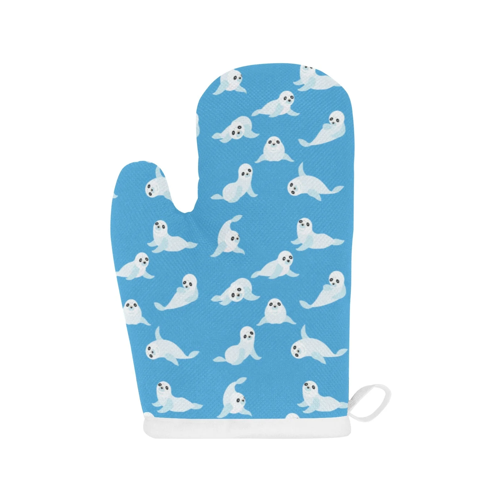 Cute Sea Lion Seal Pattern Background Heat Resistant Oven Mitts Pot Holders Set Cute Sea Lion Seal Pattern Background Heat Resistant Oven Mitts Pot Holders Set