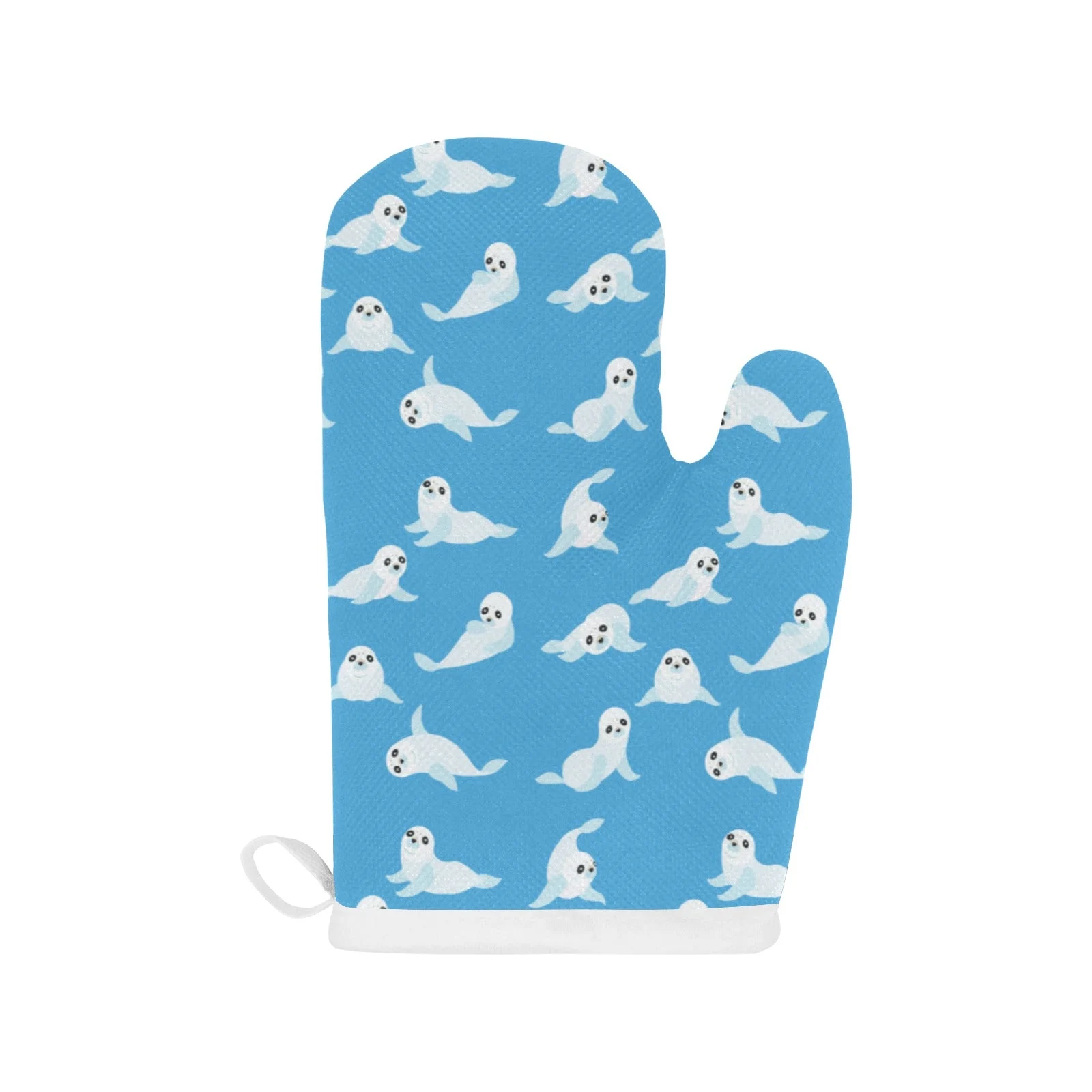 Cute Sea Lion Seal Pattern Background Heat Resistant Oven Mitts Pot Holders Set Cute Sea Lion Seal Pattern Background Heat Resistant Oven Mitts Pot Holders Set