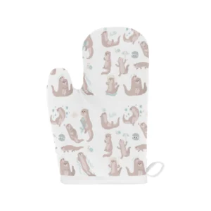 Cute Sea Otters Pattern Heat Resistant Oven Mitts Pot Holders Set