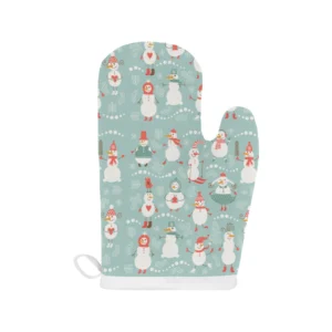 Cute Snowman Pattern Heat Resistant Oven Mitts Pot Holders Set