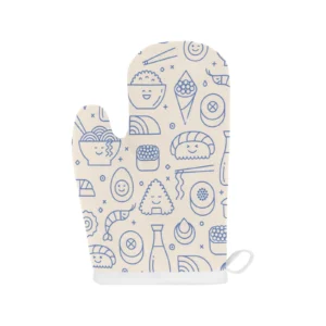 Cute Sushi Icon Pattern Heat Resistant Oven Mitts Pot Holders Set