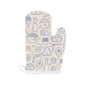 Cute Sushi Icon Pattern Heat Resistant Oven Mitts Pot Holders Set