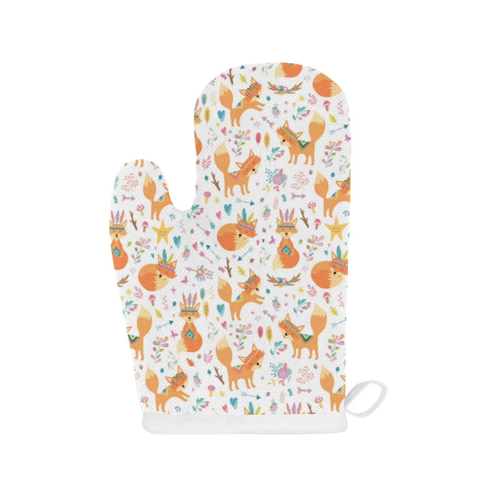 Cute Tribal Fox Pattern Heat Resistant Oven Mitts Pot Holders Set Cute Tribal Fox Pattern Heat Resistant Oven Mitts Pot Holders Set