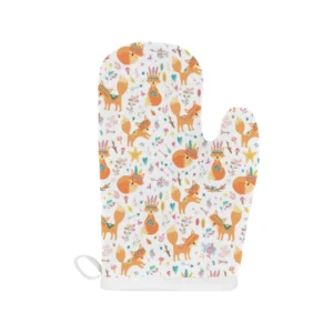 Cute Tribal Fox Pattern Heat Resistant Oven Mitts Pot Holders Set