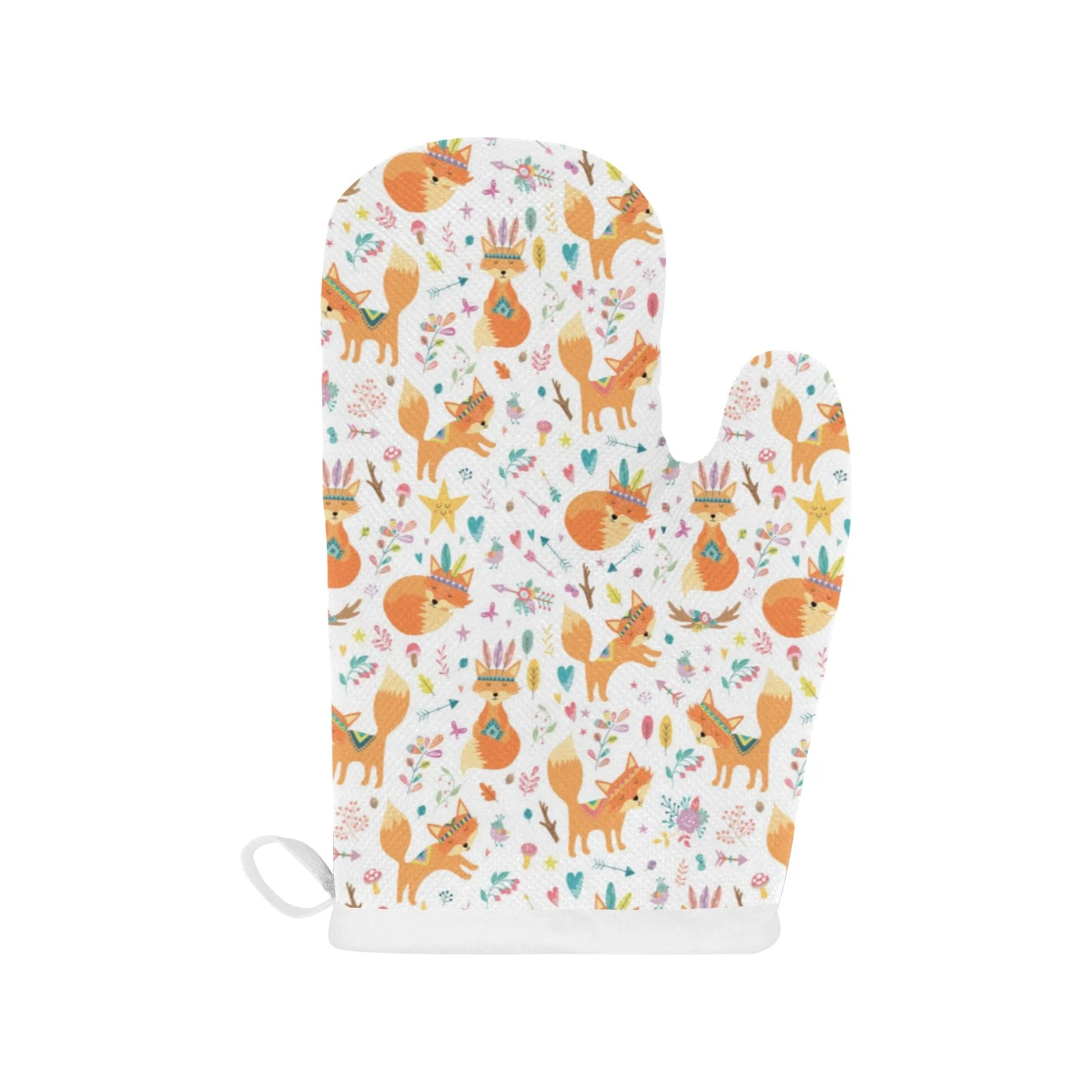 Cute Tribal Fox Pattern Heat Resistant Oven Mitts Pot Holders Set Cute Tribal Fox Pattern Heat Resistant Oven Mitts Pot Holders Set
