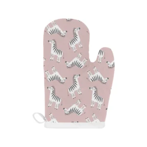 Cute Zebra Pattern Heat Resistant Oven Mitts Pot Holders Set