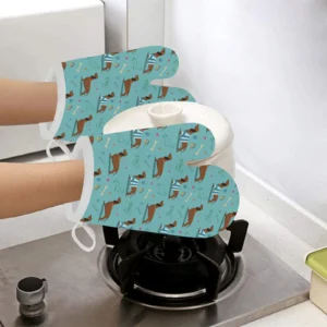 Dachshund Decorative Background Heat Resistant Oven Mitts Pot Holders Set