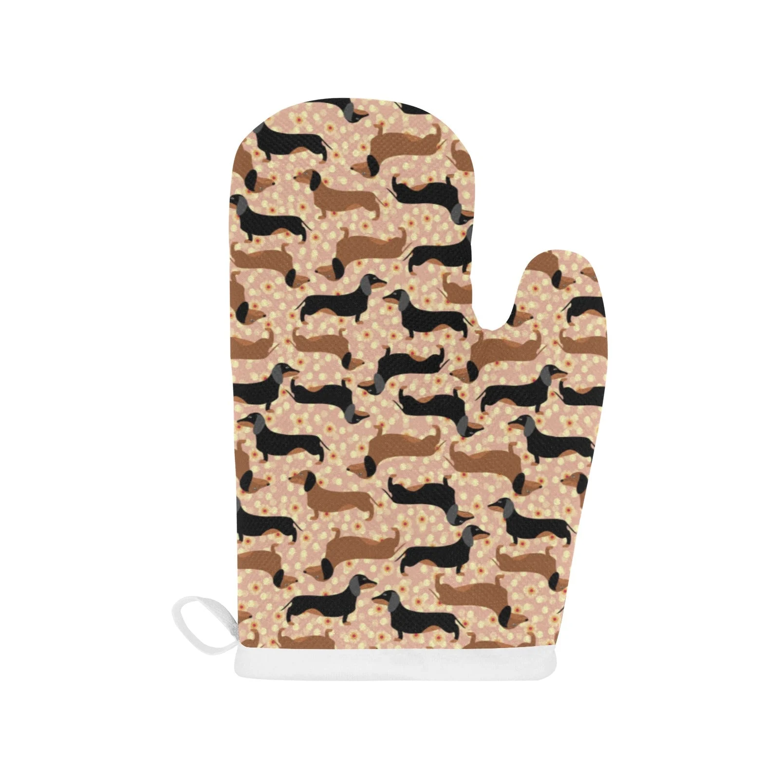 Dachshund Floral Background Heat Resistant Oven Mitts Pot Holders Set Dachshund Floral Background Heat Resistant Oven Mitts Pot Holders Set