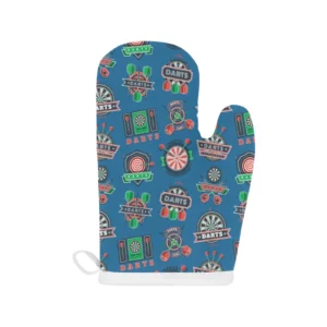Darts Pattern Print Design 02 Heat Resistant Oven Mitts Pot Holders Set