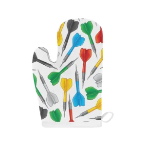 Darts Pattern Print Design 03 Heat Resistant Oven Mitts Pot Holders Set