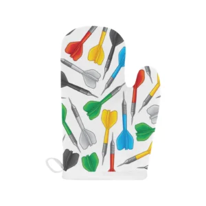 Darts Pattern Print Design 03 Heat Resistant Oven Mitts Pot Holders Set