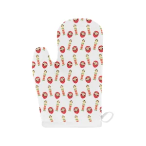 Daruma Japanese Wooden Doll Heat Resistant Oven Mitts Pot Holders Set