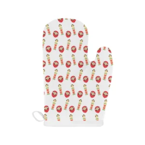 Daruma Japanese Wooden Doll Heat Resistant Oven Mitts Pot Holders Set