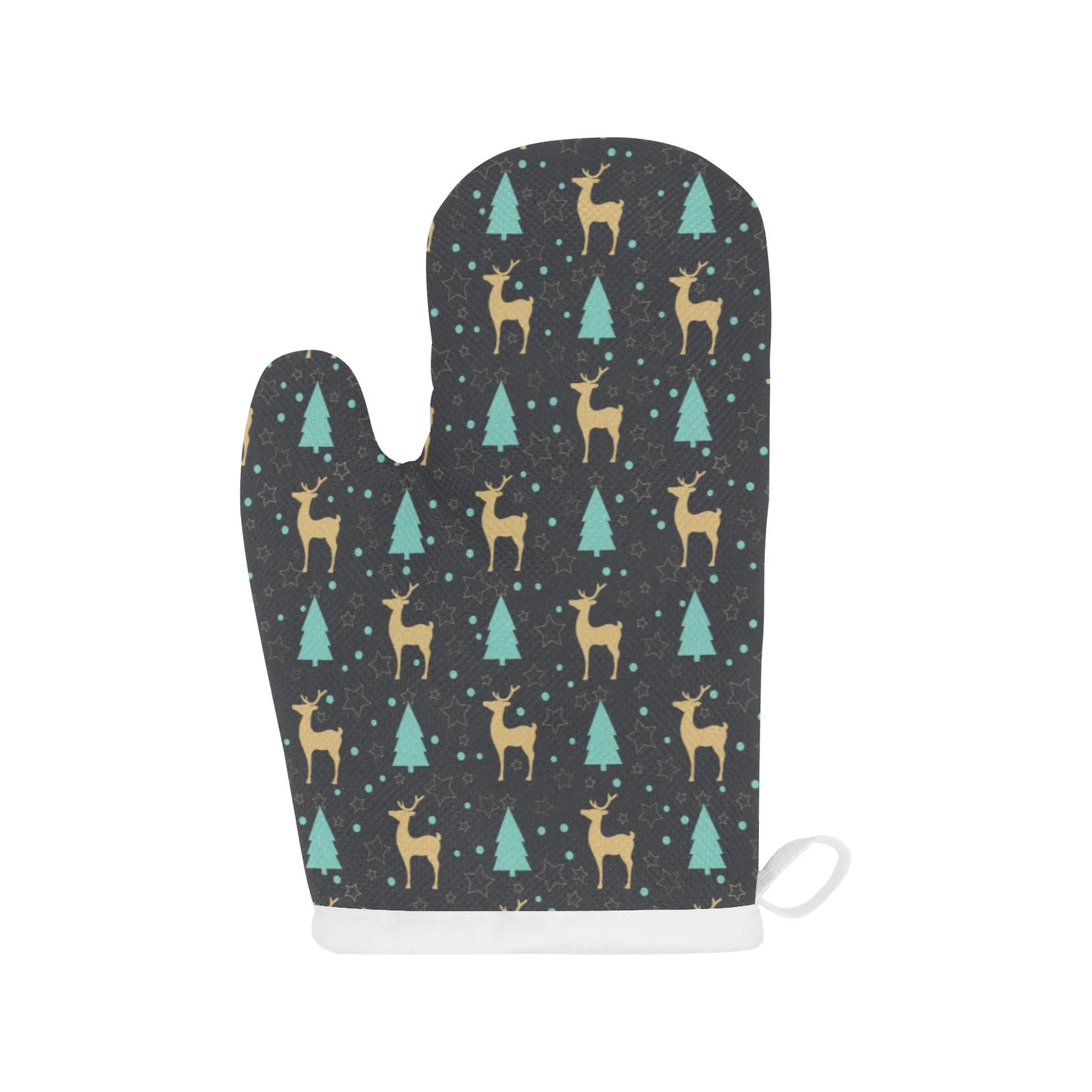 Deer Star Tree Pattern Heat Resistant Oven Mitts Pot Holders Set Deer Star Tree Pattern Heat Resistant Oven Mitts Pot Holders Set