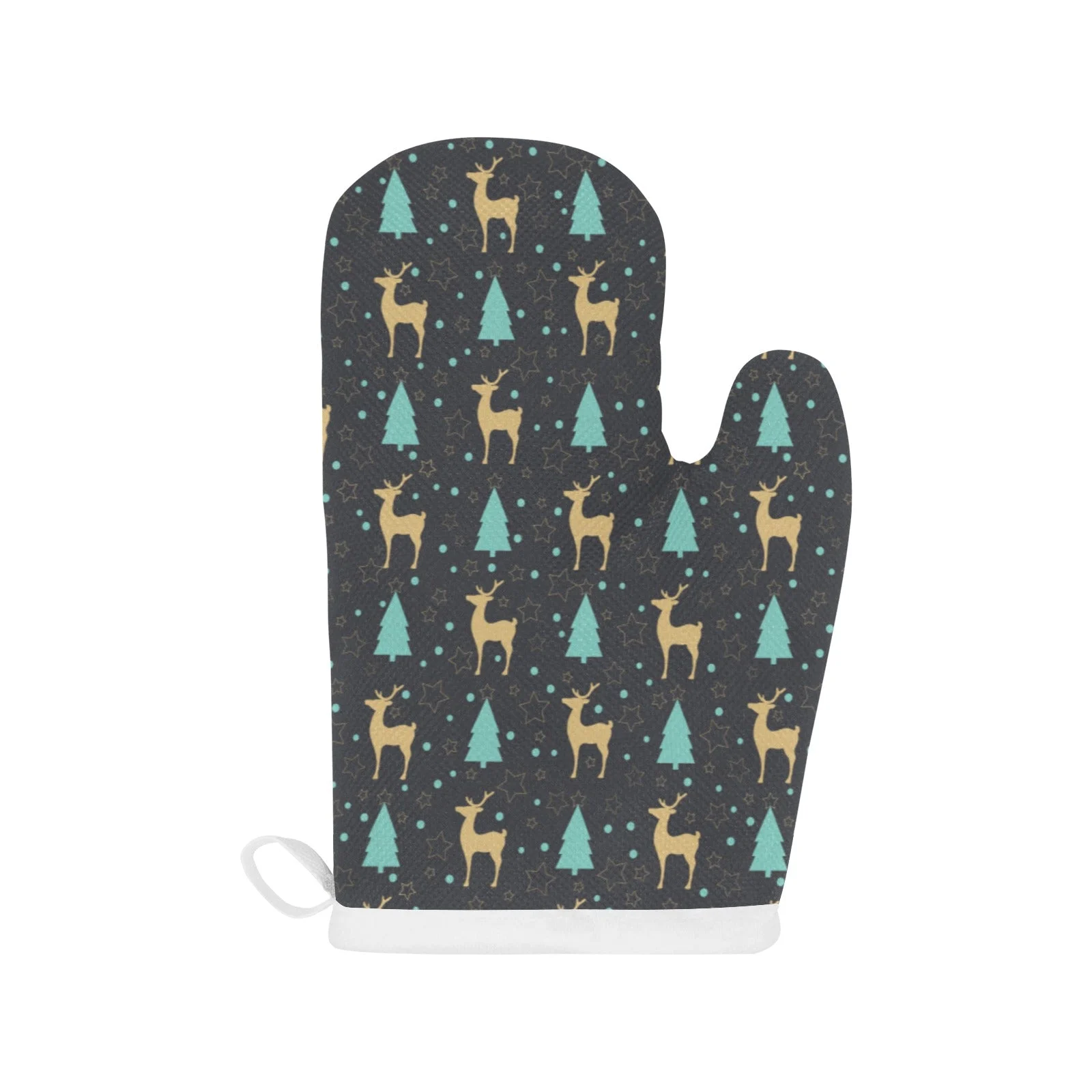 Deer Star Tree Pattern Heat Resistant Oven Mitts Pot Holders Set Deer Star Tree Pattern Heat Resistant Oven Mitts Pot Holders Set