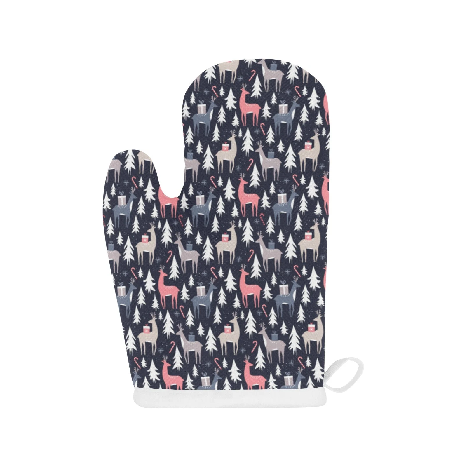 Deer Winter Christmas Pattern Heat Resistant Oven Mitts Pot Holders Set Deer Winter Christmas Pattern Heat Resistant Oven Mitts Pot Holders Set