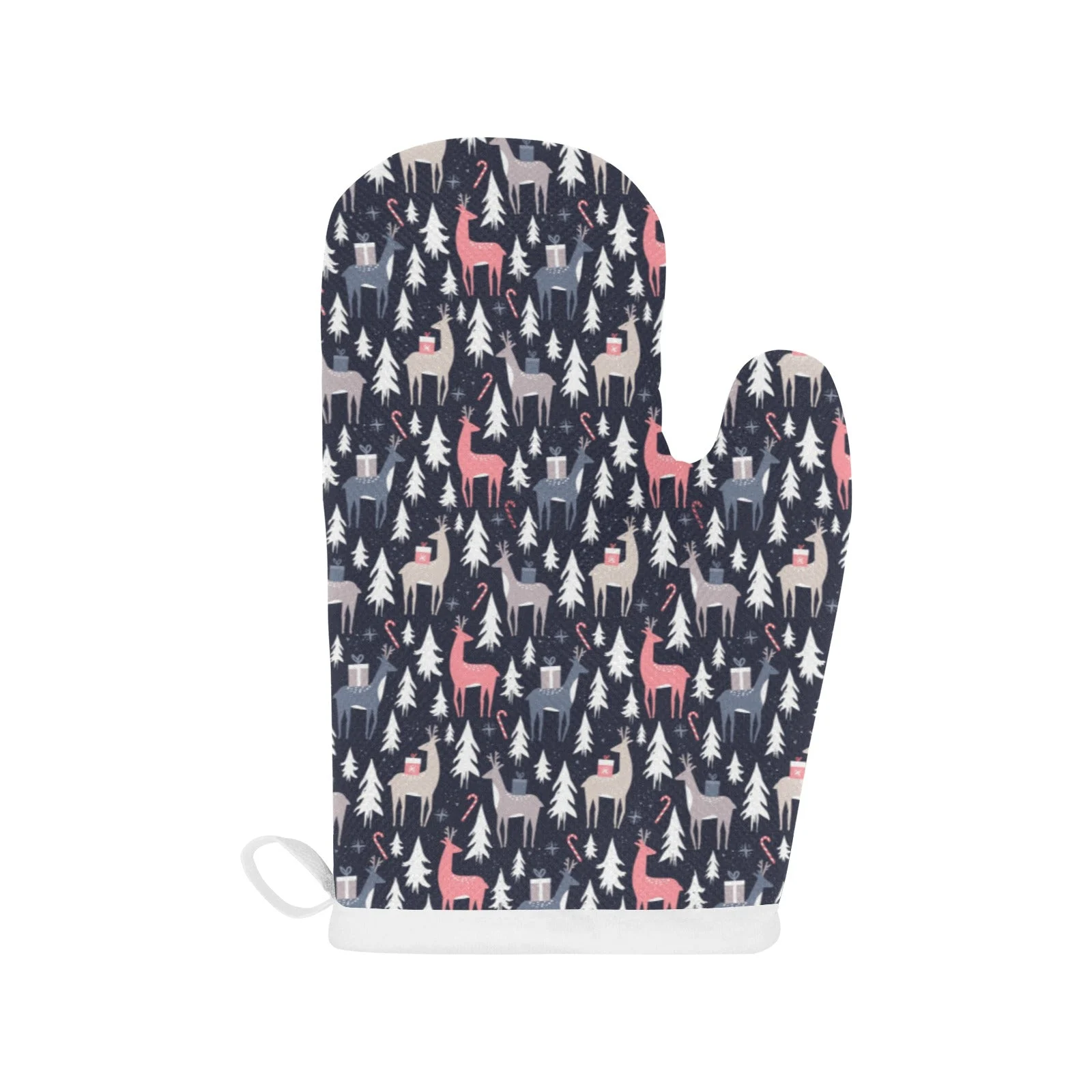 Deer Winter Christmas Pattern Heat Resistant Oven Mitts Pot Holders Set Deer Winter Christmas Pattern Heat Resistant Oven Mitts Pot Holders Set