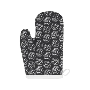 Dice Pattern Print Design 01 Heat Resistant Oven Mitts Pot Holders Set