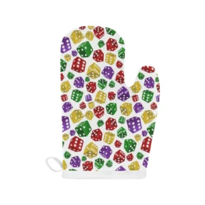 Dice Pattern Print Design 03 Heat Resistant Oven Mitts Pot Holders Set
