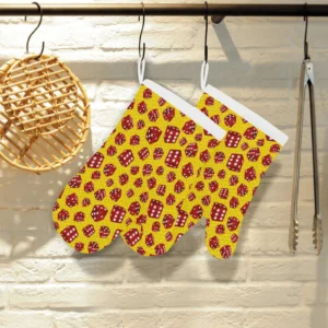 Dice Pattern Print Design 04 Heat Resistant Oven Mitts Pot Holders Set