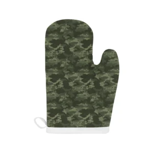 Digital Green Camouflage Pattern Heat Resistant Oven Mitts Pot Holders Set