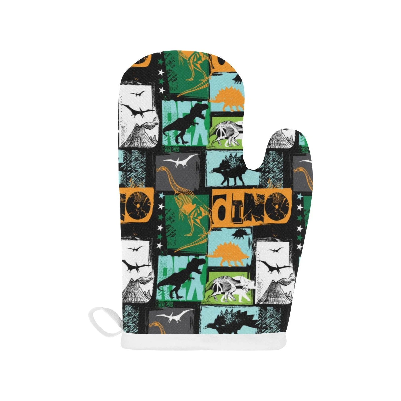 Dinosaurs Print Pattern Heat Resistant Oven Mitts Pot Holders Set Dinosaurs Print Pattern Heat Resistant Oven Mitts Pot Holders Set