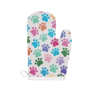 Dog Paws Pattern Print Design 01 Heat Resistant Oven Mitts Pot Holders Set