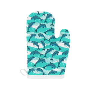 Dolphin Sea Pattern Heat Resistant Oven Mitts Pot Holders Set