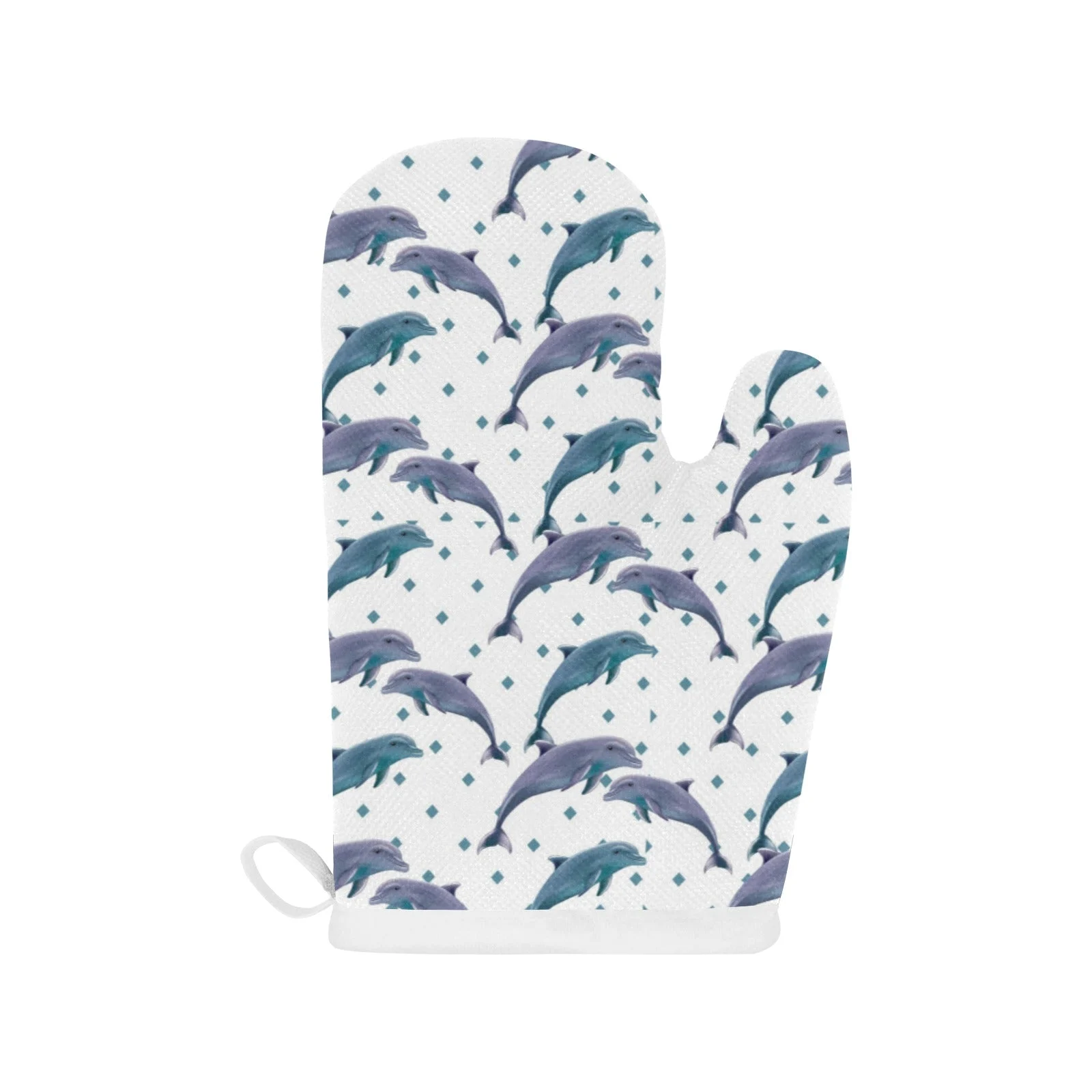 Dolphins Pattern Dotted Background Heat Resistant Oven Mitts Pot Holders Set Dolphins Pattern Dotted Background Heat Resistant Oven Mitts Pot Holders Set