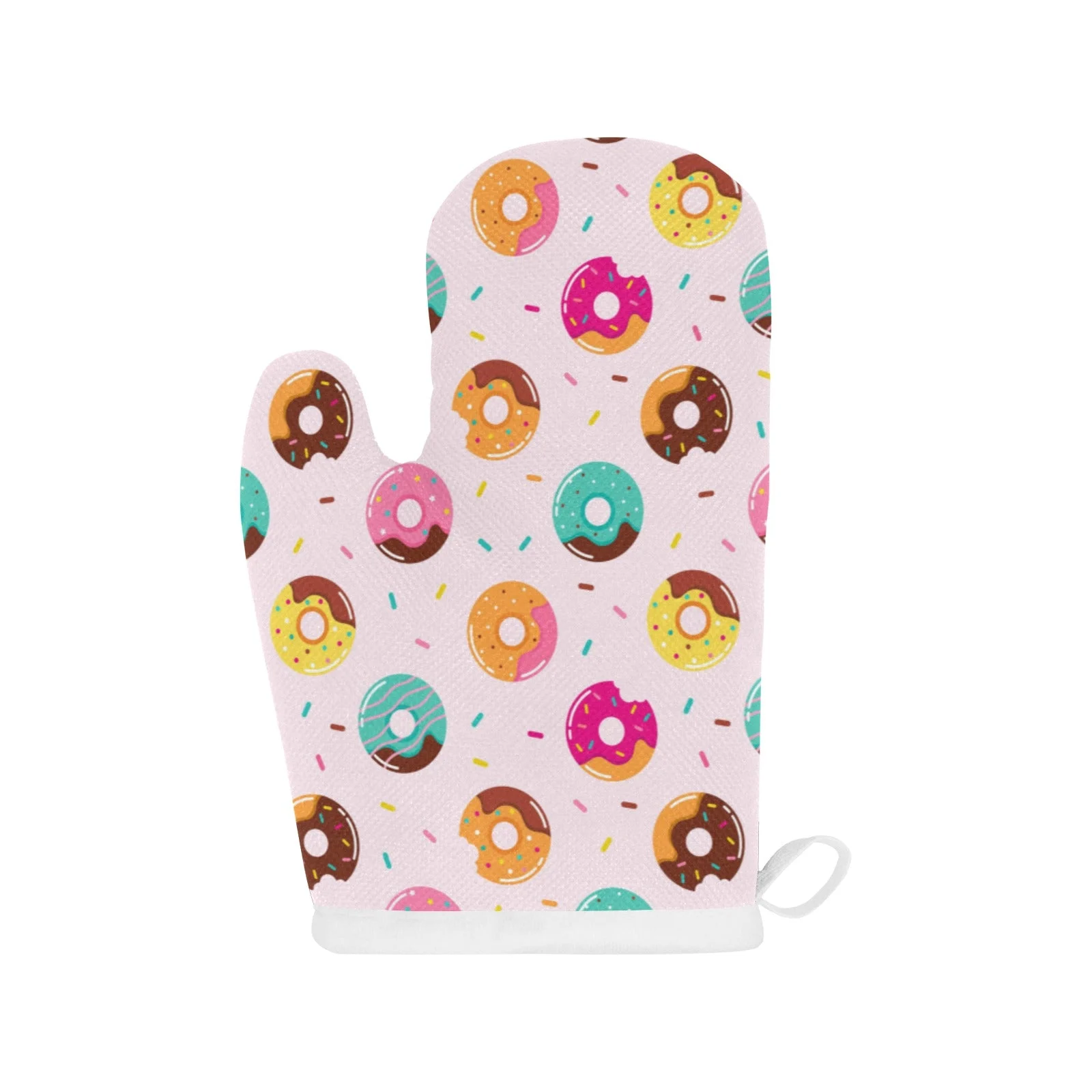 Donut Pattern Glaze Pink Background Heat Resistant Oven Mitts Pot Holders Set Donut Pattern Glaze Pink Background Heat Resistant Oven Mitts Pot Holders Set