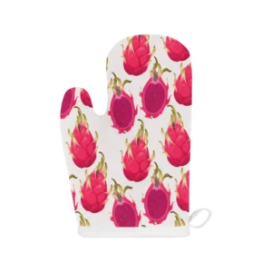 Dragon Fruits Design Pattern Heat Resistant Oven Mitts Pot Holders Set