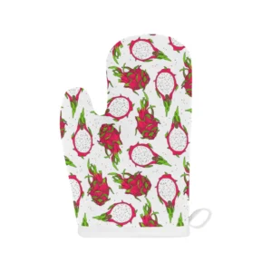 Dragon Fruits White Background Heat Resistant Oven Mitts Pot Holders Set