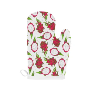 Dragon Fruits White Background Heat Resistant Oven Mitts Pot Holders Set