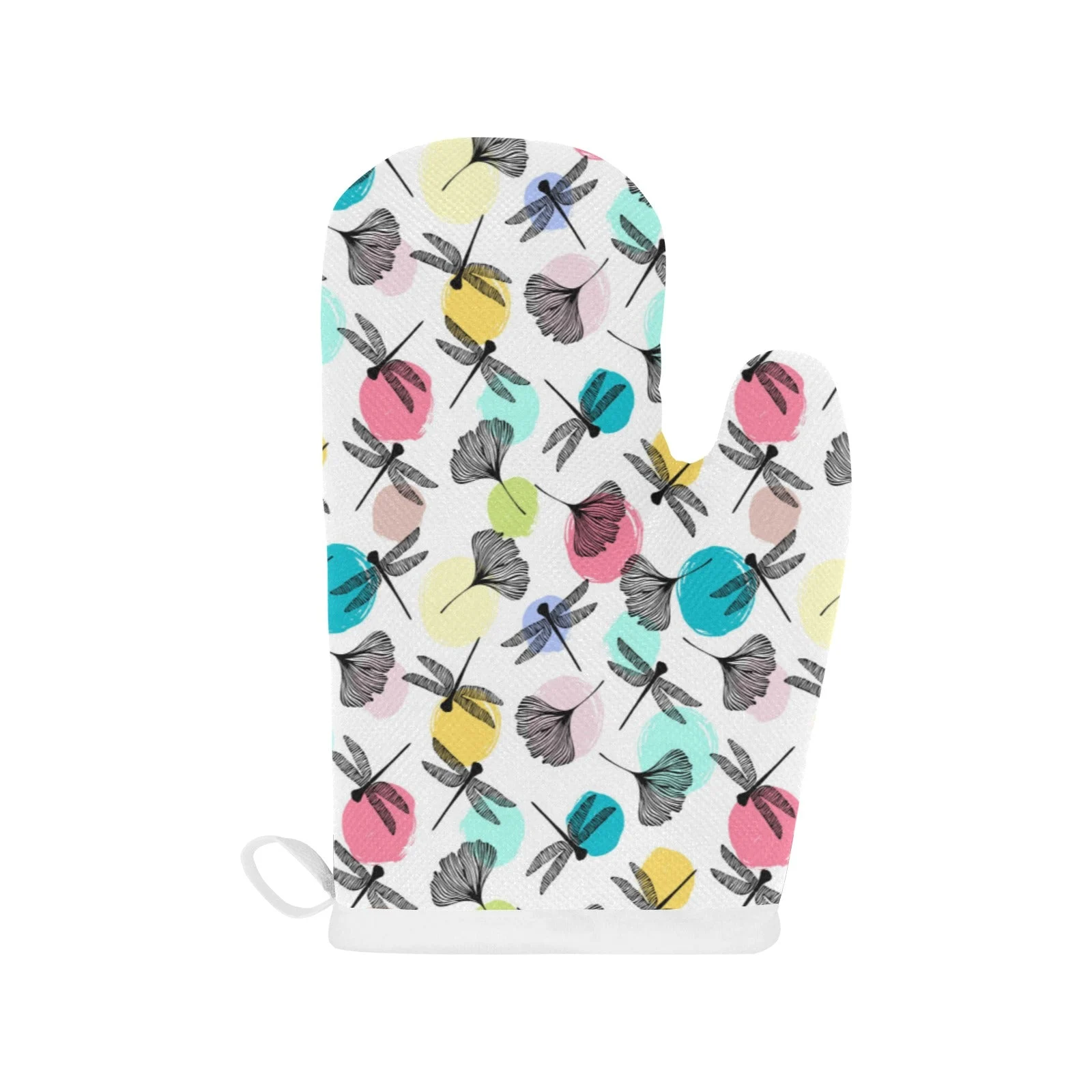 Dragonflies Ginkgo Leaves Pattern Heat Resistant Oven Mitts Pot Holders Set Dragonflies Ginkgo Leaves Pattern Heat Resistant Oven Mitts Pot Holders Set