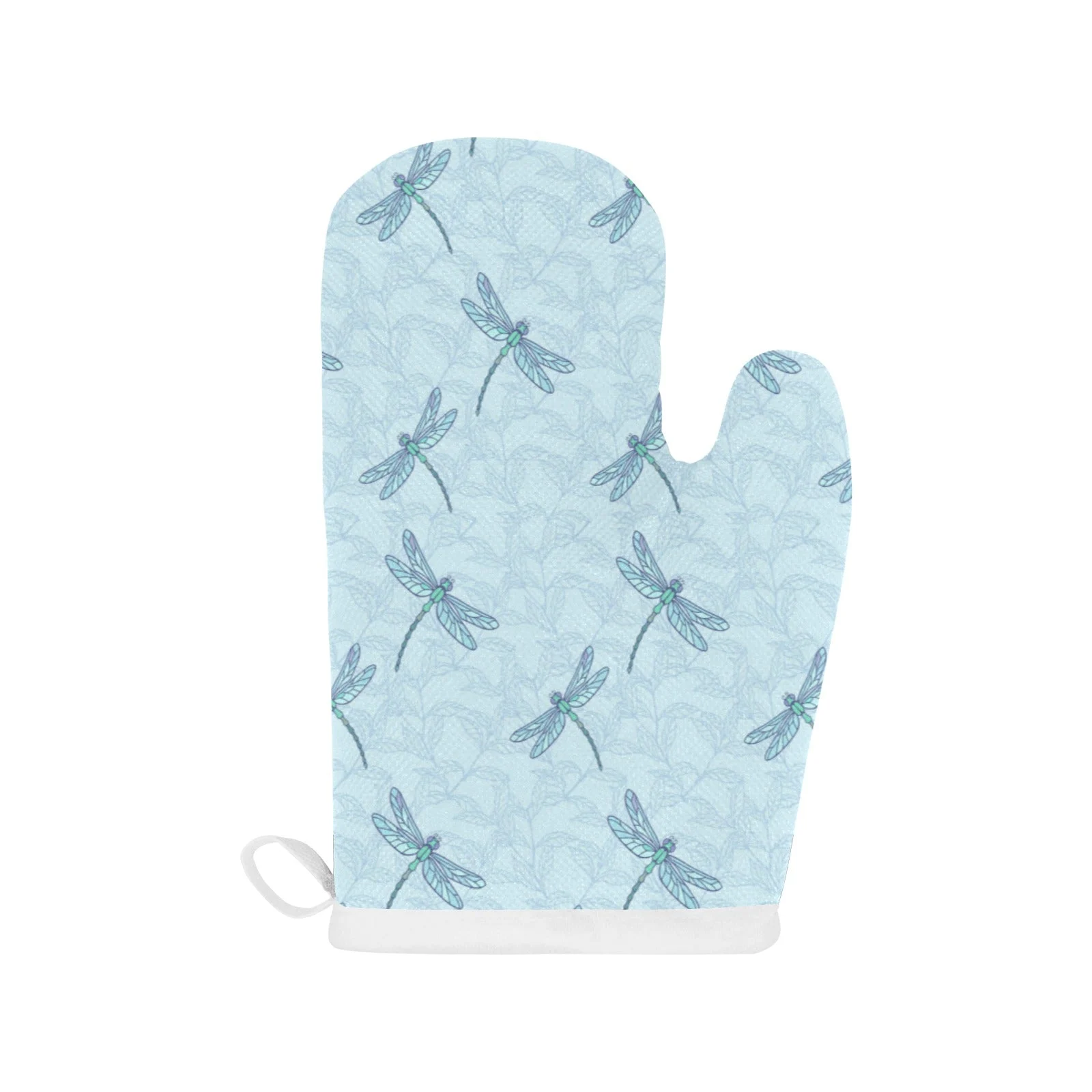 Dragonfly Pattern Blue Background Heat Resistant Oven Mitts Pot Holders Set Dragonfly Pattern Blue Background Heat Resistant Oven Mitts Pot Holders Set