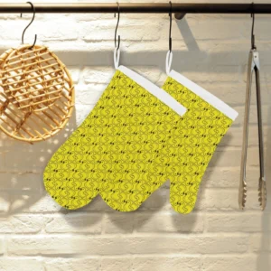 Duck Pattern Print Design 02 Heat Resistant Oven Mitts Pot Holders Set