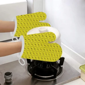 Duck Pattern Print Design 02 Heat Resistant Oven Mitts Pot Holders Set