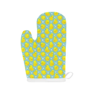 Duck Pattern Print Design 03 Heat Resistant Oven Mitts Pot Holders Set