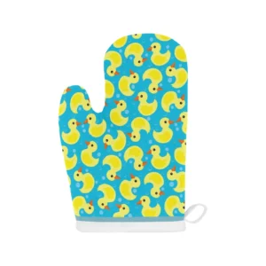 Duck Pattern Print Design 04 Heat Resistant Oven Mitts Pot Holders Set