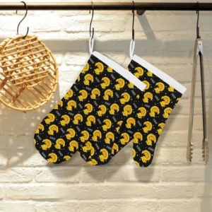 Duck Pattern Print Design 05 Heat Resistant Oven Mitts Pot Holders Set
